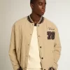 Bomber in cotone trapuntato color cachi