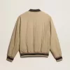 Bomber in cotone trapuntato color cachi
