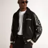 Bomber in lana nera con toppa