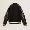 Bomber in lana nera con toppa
