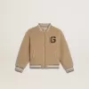 Bomber in pile beige per bambini Bomber in pile beige per bambini