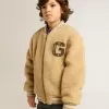 Bomber in pile beige per bambini Bomber in pile beige per bambini