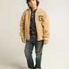 Bomber in pile beige per bambini Bomber in pile beige per bambini