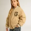 Bomber in pile beige per bambini Bomber in pile beige per bambini
