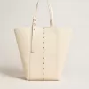 Borsa 24/7 North South in pelle color burro con manici regolabili