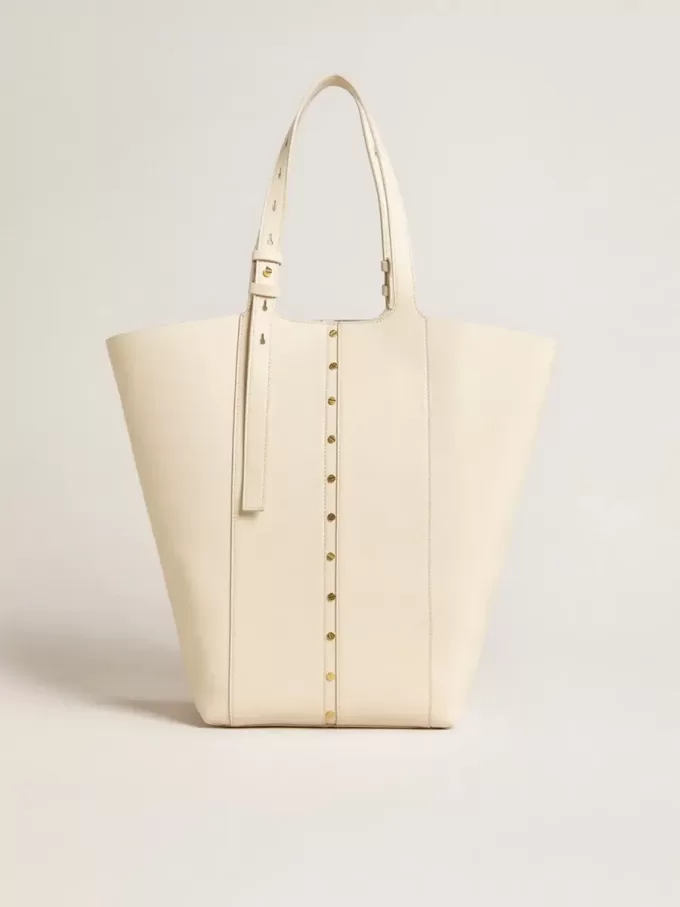 Borsa 24/7 North South in pelle color burro con manici regolabili