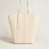 Borsa 24/7 North South in pelle color burro con manici regolabili