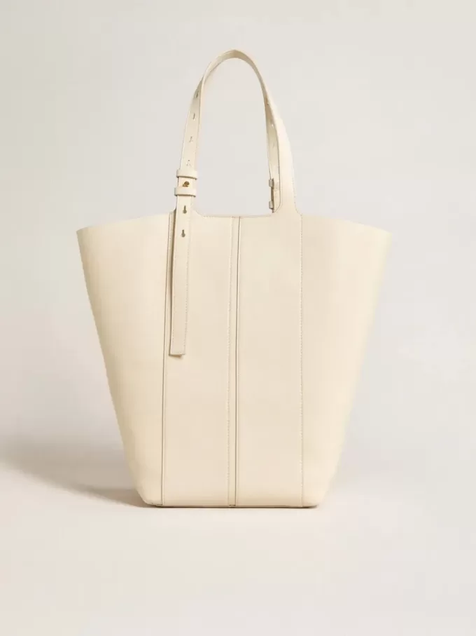 Borsa 24/7 North South in pelle color burro con manici regolabili