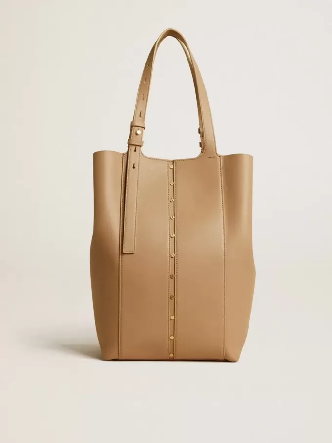 Borsa 24/7 North South in pelle color cappuccino con manici regolabili Borsa 24/7 North South in pelle color cappuccino con manici regolabili