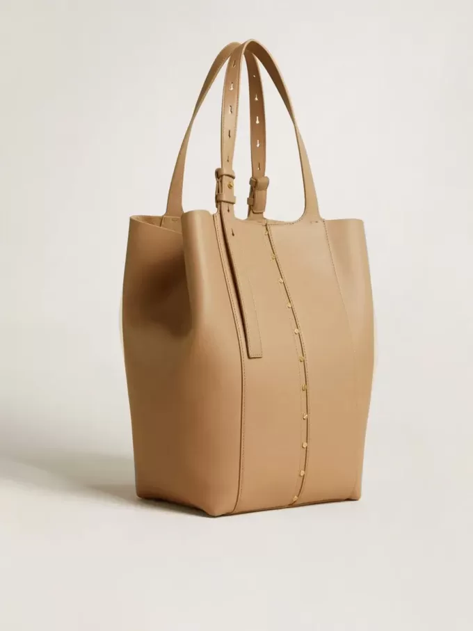 Borsa 24/7 North South in pelle color cappuccino con manici regolabili Borsa 24/7 North South in pelle color cappuccino con manici regolabili