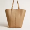 Borsa 24/7 North South in pelle color cappuccino con manici regolabili Borsa 24/7 North South in pelle color cappuccino con manici regolabili