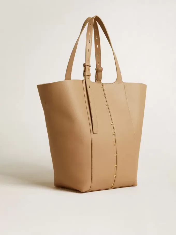 Borsa 24/7 North South in pelle color cappuccino con manici regolabili Borsa 24/7 North South in pelle color cappuccino con manici regolabili