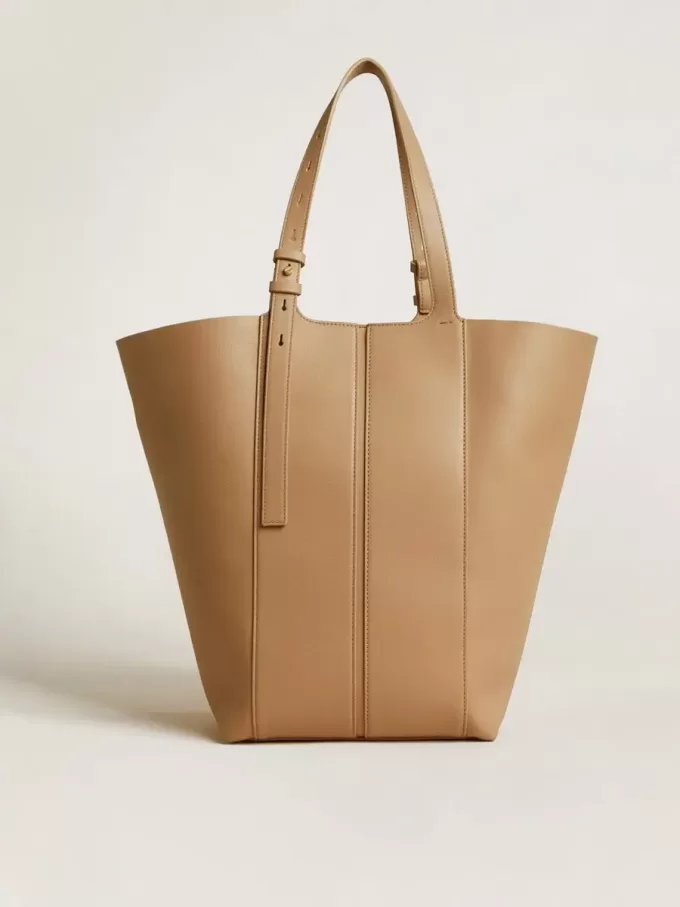 Borsa 24/7 North South in pelle color cappuccino con manici regolabili Borsa 24/7 North South in pelle color cappuccino con manici regolabili