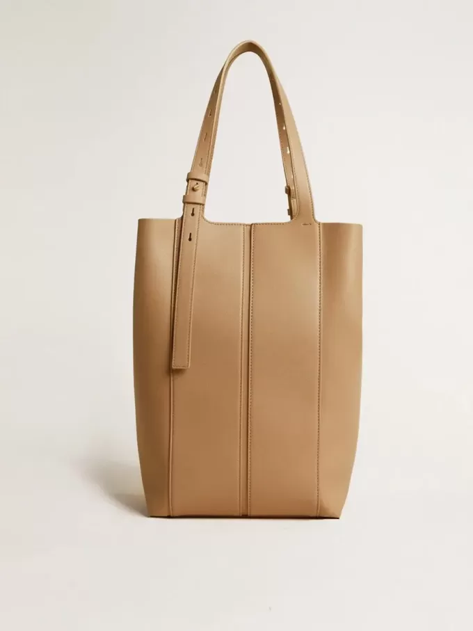 Borsa 24/7 North South in pelle color cappuccino con manici regolabili Borsa 24/7 North South in pelle color cappuccino con manici regolabili