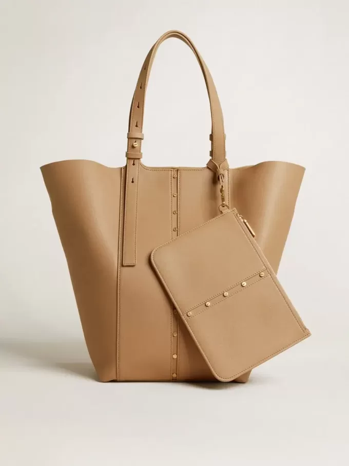 Borsa 24/7 North South in pelle color cappuccino con manici regolabili Borsa 24/7 North South in pelle color cappuccino con manici regolabili