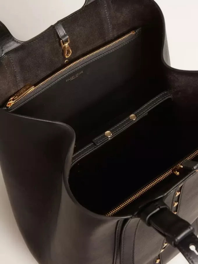 Borsa 24/7 North South in pelle nera con manici regolabili Borsa 24/7 North South in pelle nera con manici regolabili