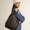 Borsa 24/7 North South in pelle nera con manici regolabili Borsa 24/7 North South in pelle nera con manici regolabili