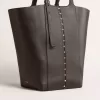 Borsa 24/7 North South in pelle nera con manici regolabili Borsa 24/7 North South in pelle nera con manici regolabili