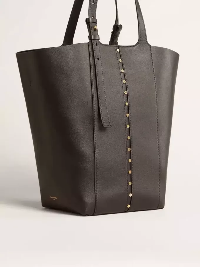 Borsa 24/7 North South in pelle nera con manici regolabili Borsa 24/7 North South in pelle nera con manici regolabili