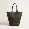 Borsa 24/7 North South in pelle nera con manici regolabili Borsa 24/7 North South in pelle nera con manici regolabili