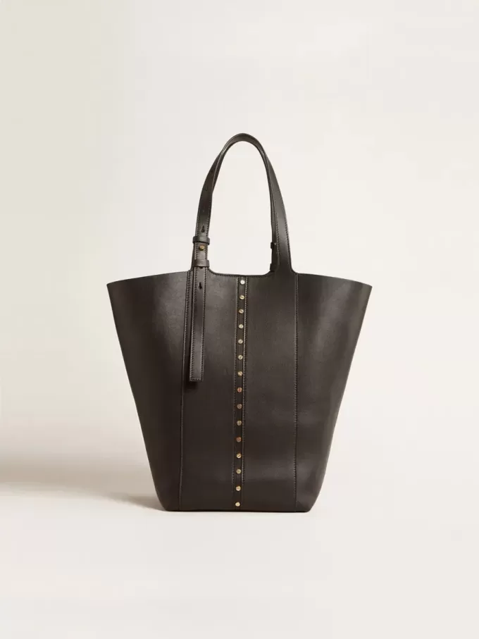 Borsa 24/7 North South in pelle nera con manici regolabili Borsa 24/7 North South in pelle nera con manici regolabili