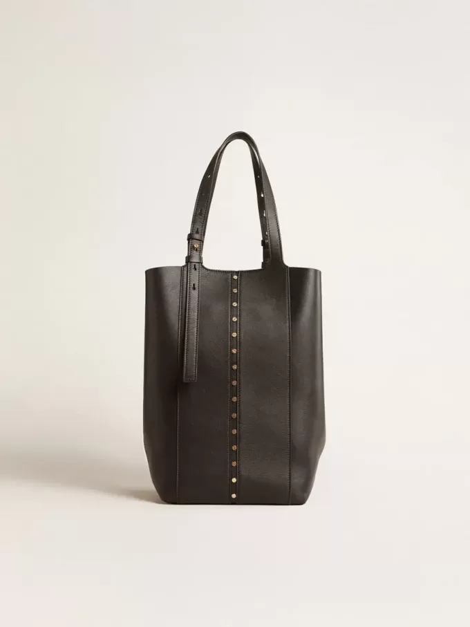 Borsa 24/7 North South in pelle nera con manici regolabili Borsa 24/7 North South in pelle nera con manici regolabili