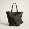 Borsa 24/7 North South in pelle nera con manici regolabili Borsa 24/7 North South in pelle nera con manici regolabili