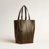 Borsa 24/7 North South in pelle nera invecchiata con manici regolabili Borsa 24/7 North South in pelle nera invecchiata con manici regolabili
