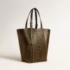 Borsa 24/7 North South in pelle nera invecchiata con manici regolabili Borsa 24/7 North South in pelle nera invecchiata con manici regolabili