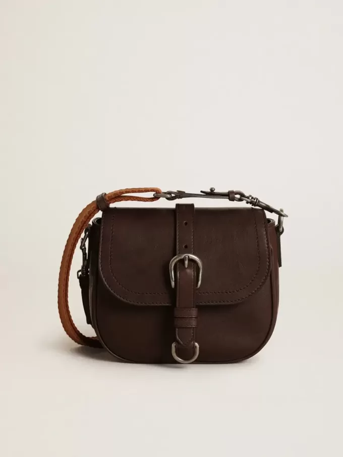 Borsa Francis da donna piccola in pelle marrone scuro