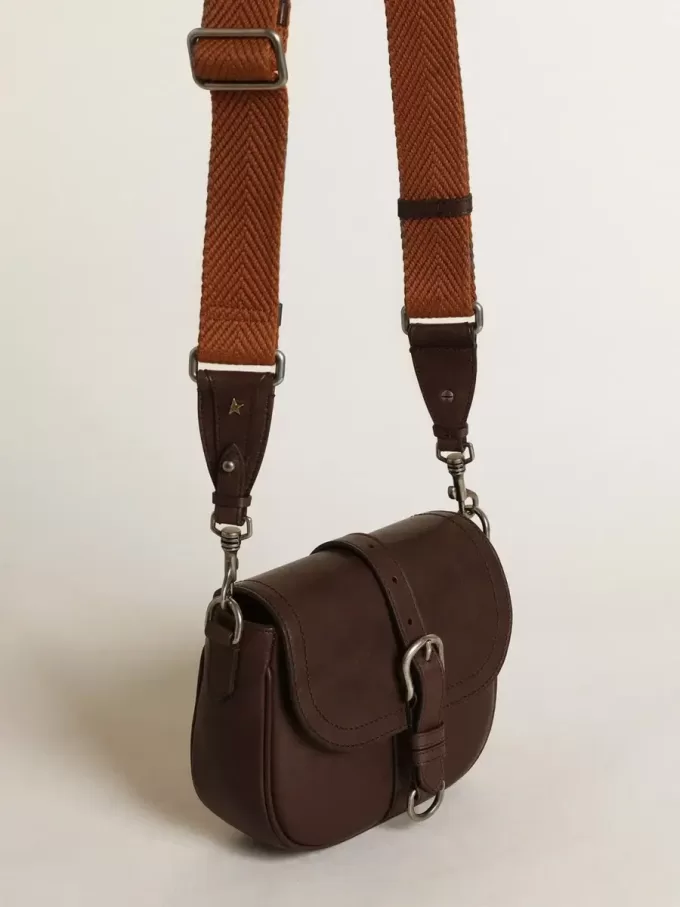 Borsa Francis da donna piccola in pelle marrone scuro