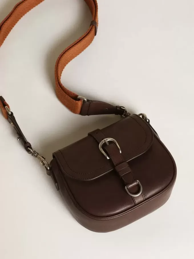 Borsa Francis da donna piccola in pelle marrone scuro