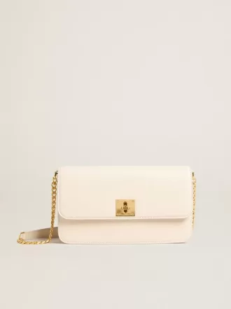 Borsa Gioia in pelle martellata color burro con dettagli dorati