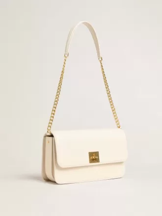 Borsa Gioia in pelle martellata color burro con dettagli dorati