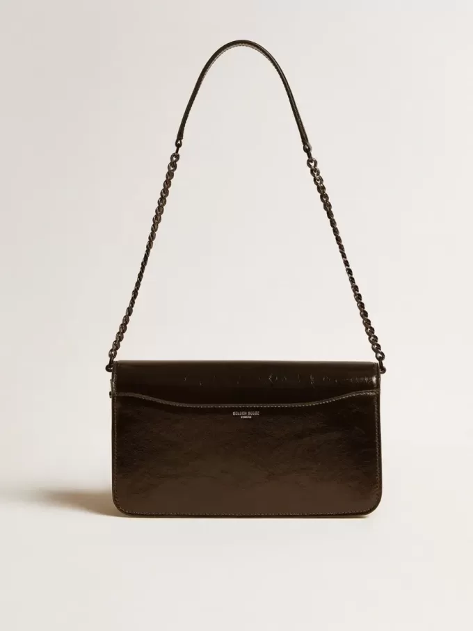 Borsa Gioia in pelle nera lucida con dettagli in metallo Borsa Gioia in pelle nera lucida con dettagli in metallo