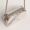 Borsa Mini Star da donna in pelle laminata argento con stella tono su tono Borsa Mini Star da donna in pelle laminata argento con stella tono su tono