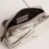 Borsa Mini Star da donna in pelle laminata argento con stella tono su tono Borsa Mini Star da donna in pelle laminata argento con stella tono su tono