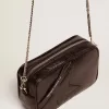 Borsa Mini Star da donna in pelle nera lucida con stella tono su tono Borsa Mini Star da donna in pelle nera lucida con stella tono su tono