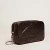 Borsa Mini Star da donna in pelle nera lucida con stella tono su tono Borsa Mini Star da donna in pelle nera lucida con stella tono su tono