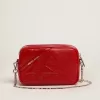 Borsa Mini Star da donna in pelle verniciata rossa con stella tono su tono Borsa Mini Star da donna in pelle verniciata rossa con stella tono su tono