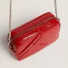 Borsa Mini Star da donna in pelle verniciata rossa con stella tono su tono Borsa Mini Star da donna in pelle verniciata rossa con stella tono su tono