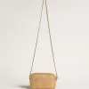 Borsa Mini Star in pelle beige con stampa serpente