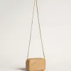Borsa Mini Star in pelle beige con stampa serpente