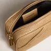 Borsa Mini Star in pelle beige con stampa serpente
