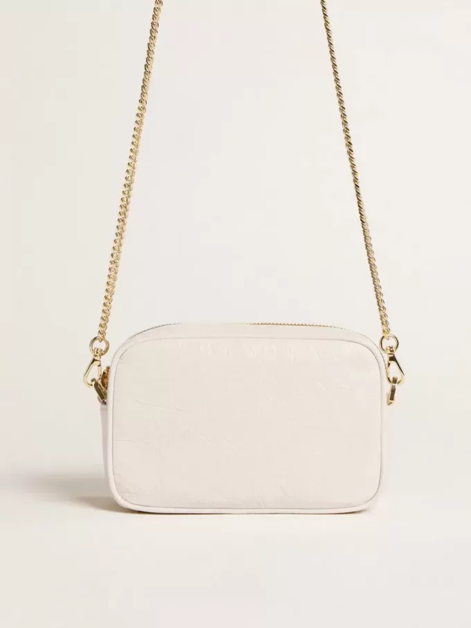Borsa Mini Star in pelle bianco burro con stella tono su tono Borsa Mini Star in pelle bianco burro con stella tono su tono