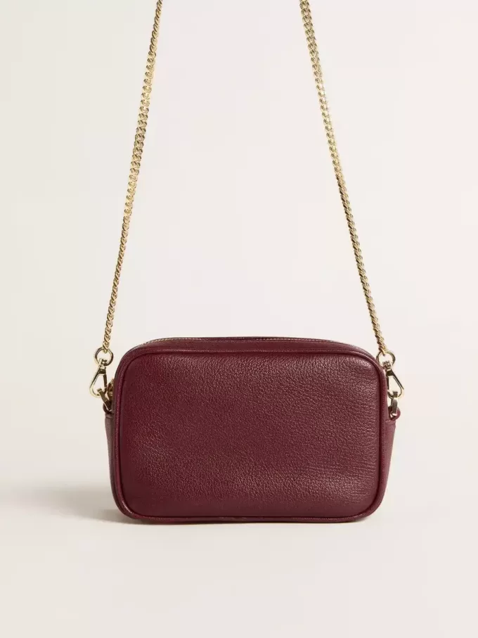 Borsa Mini Star in pelle color vino con stella tono su tono Borsa Mini Star in pelle color vino con stella tono su tono