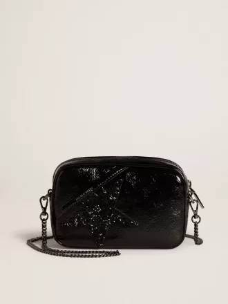 Borsa Mini Star in pelle nera con stella in cristallo Swarovski