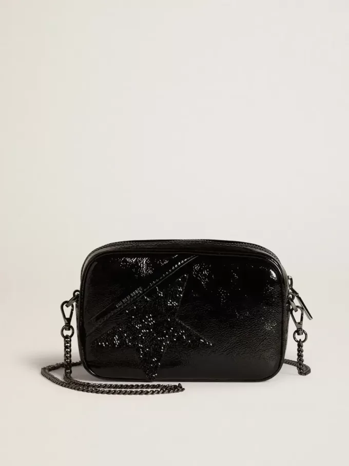 Borsa Mini Star in pelle nera con stella in cristallo Swarovski Borsa Mini Star in pelle nera con stella in cristallo Swarovski