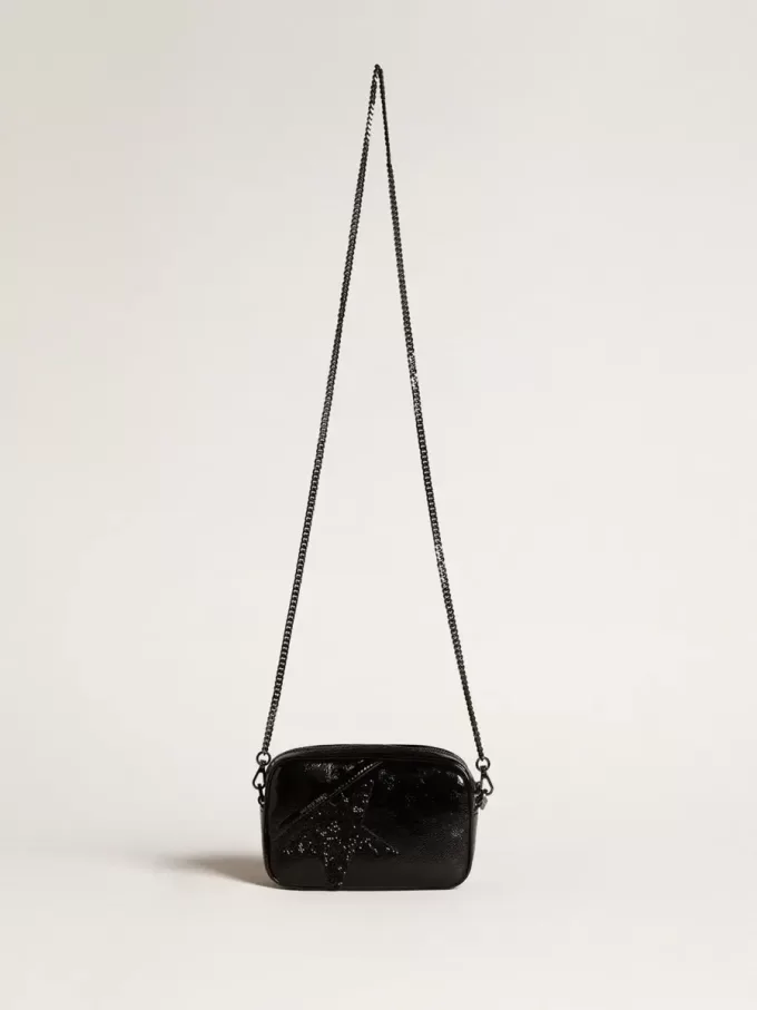 Borsa Mini Star in pelle nera con stella in cristallo Swarovski Borsa Mini Star in pelle nera con stella in cristallo Swarovski