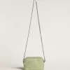 Borsa Mini Star in pelle verde chiaro con stampa serpente